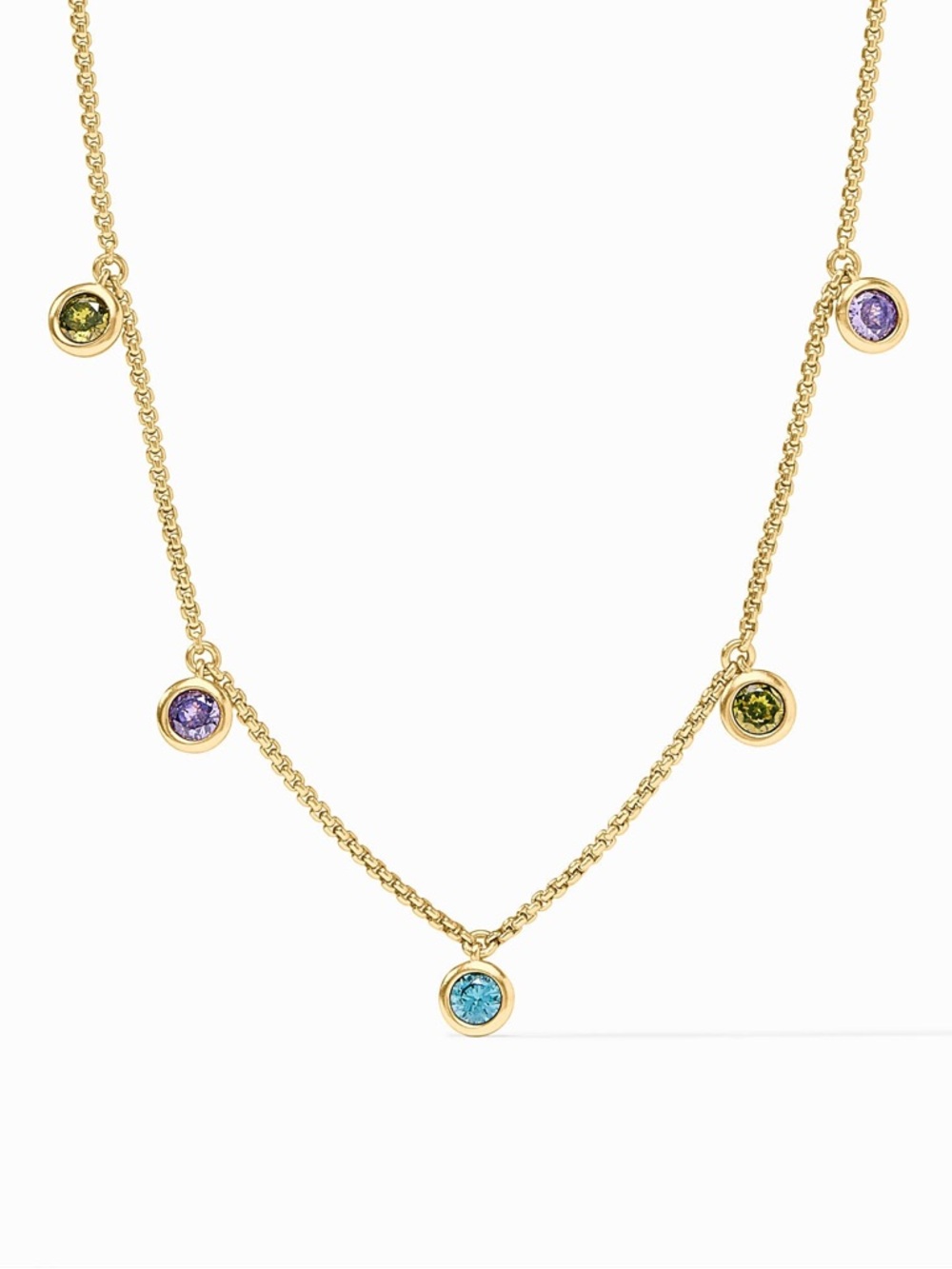 NWOT Julie Vos Rainbow Delicate Charm Necklace